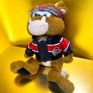 HARLEY DAVIDSON CYCLES VTG 90’s DOG BEAN BAG PLUSH WITH LOGO JACKET & BANDANA 7”